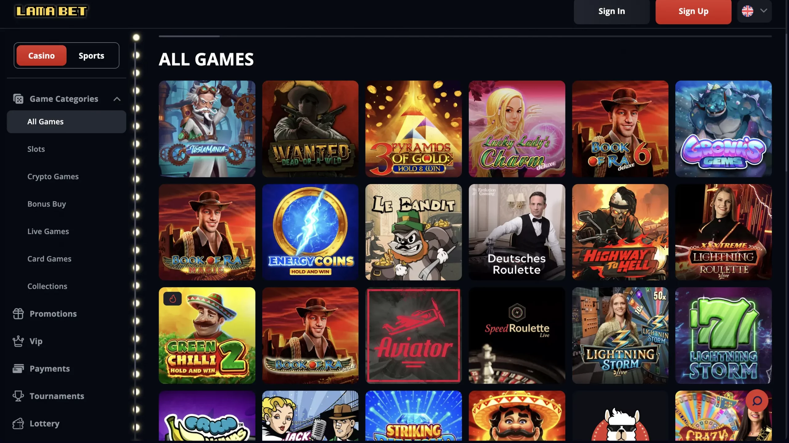 Oblíbené hry na Lamabet